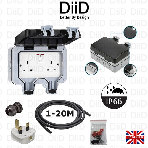 Outdoor plug socket with - , cable