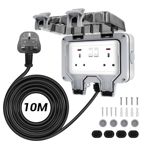 Exterior double plug socket - double,