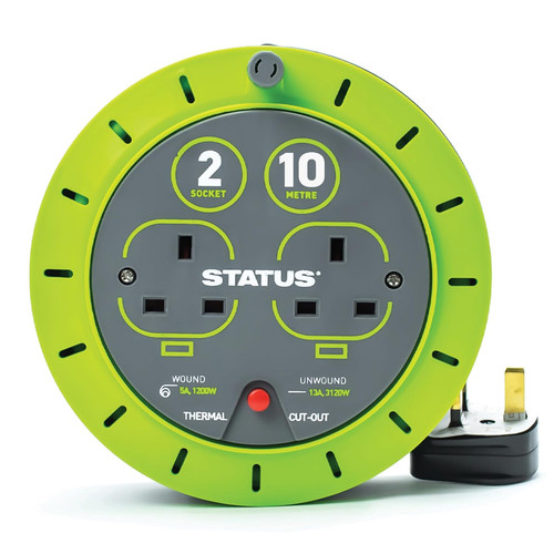 Socket cable reel - socket, green